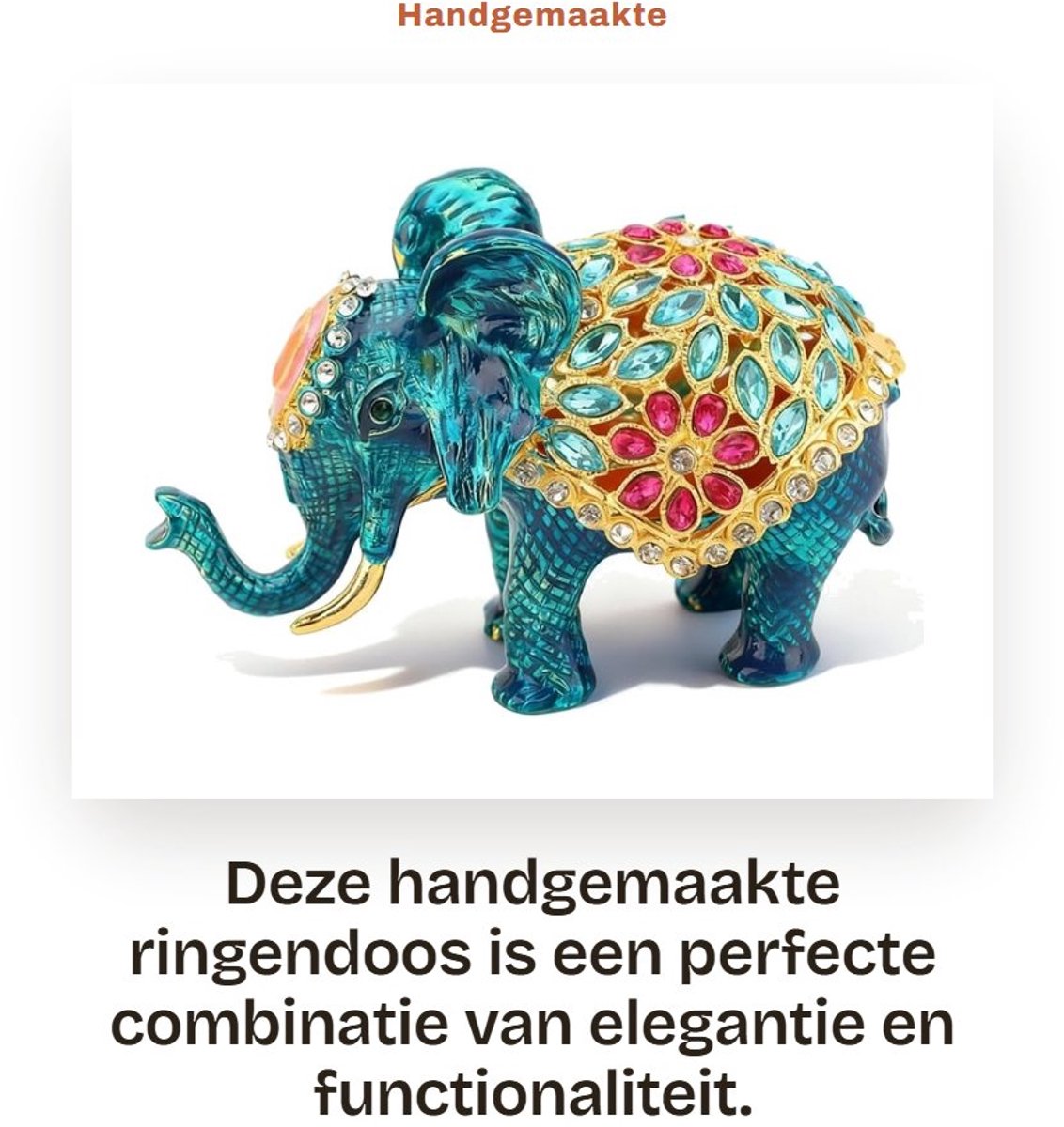 Dailygoods- Sieradenbox Handgemaakt - Magnetische Sluiting - Elegante Opberger - Decoratieve Doos - Voor Ringen/Oorbellen/Kettingen - Kleurrijke Steentjes - Sieradenopberger