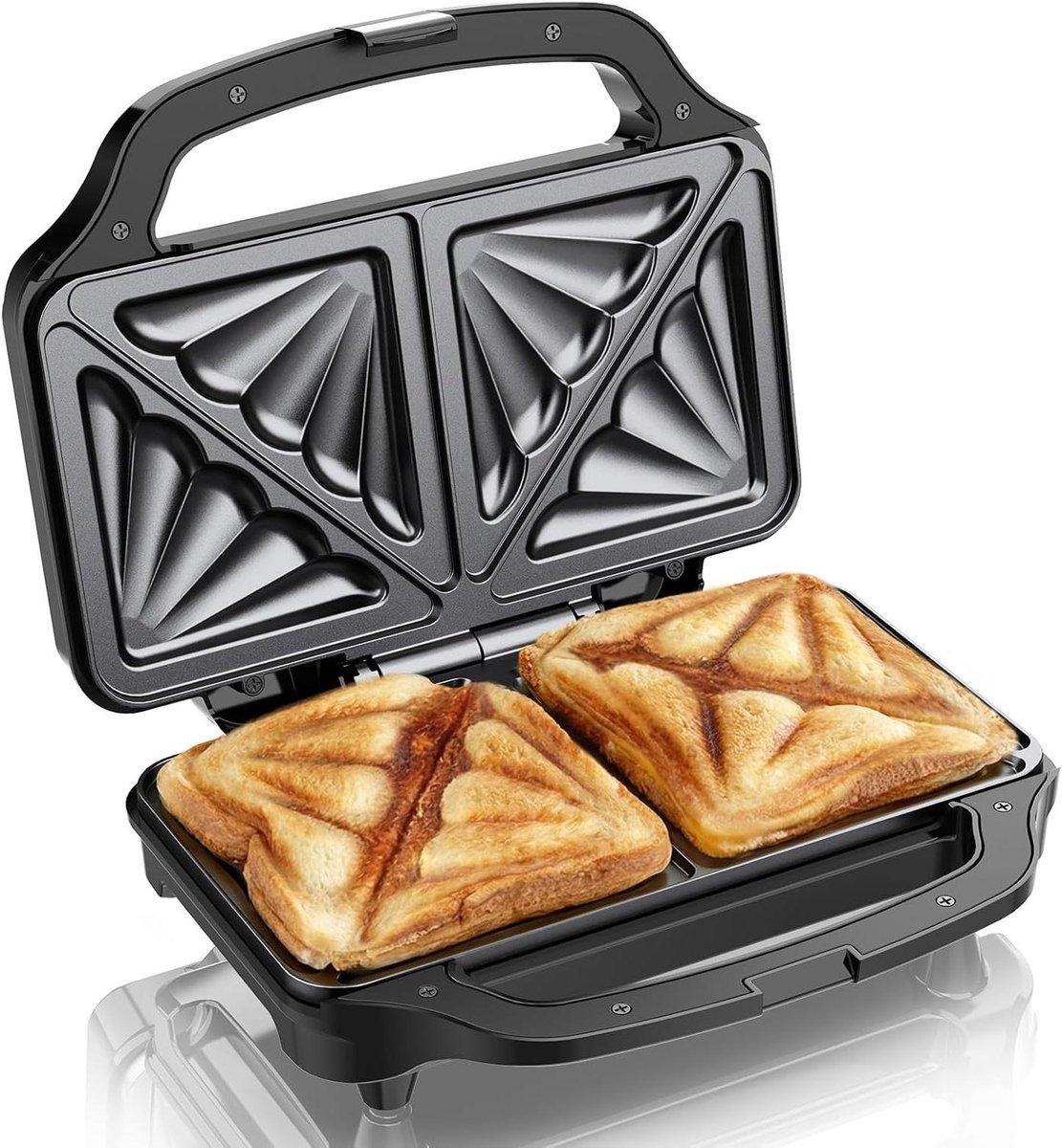 Sandwichmaker - Tosti-ijzer Contactgrill - Snelle Maaltijden - Antiaanbaklaag - 217 x 294 x 4 cm - Zilver