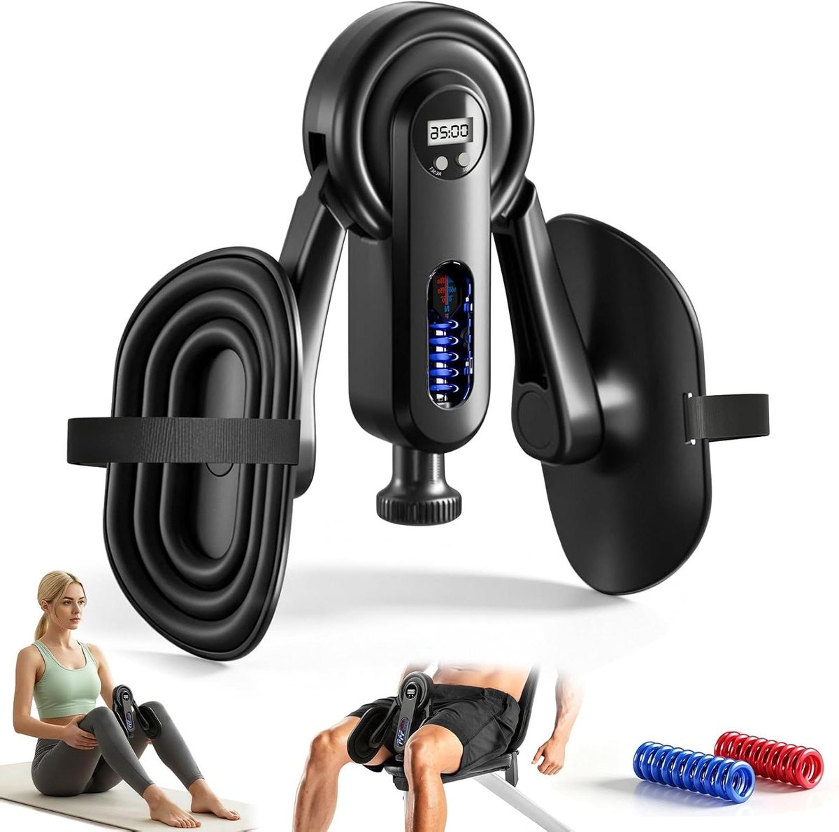 Bekkenbodem Trainer - Dij Trainer - Lichaamsvorming - Verstelbare Weerstand - Max 60 kg - Zwart