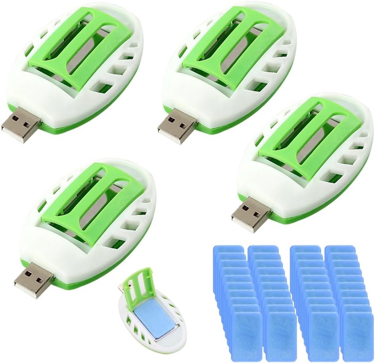 USB-muggenstekker met 100 tabletten, muggenbescherming voor binnen en buiten, elektrische muggenbescherming stopcontact, draagbare USB-muggenstekker voor muggenbestrijding