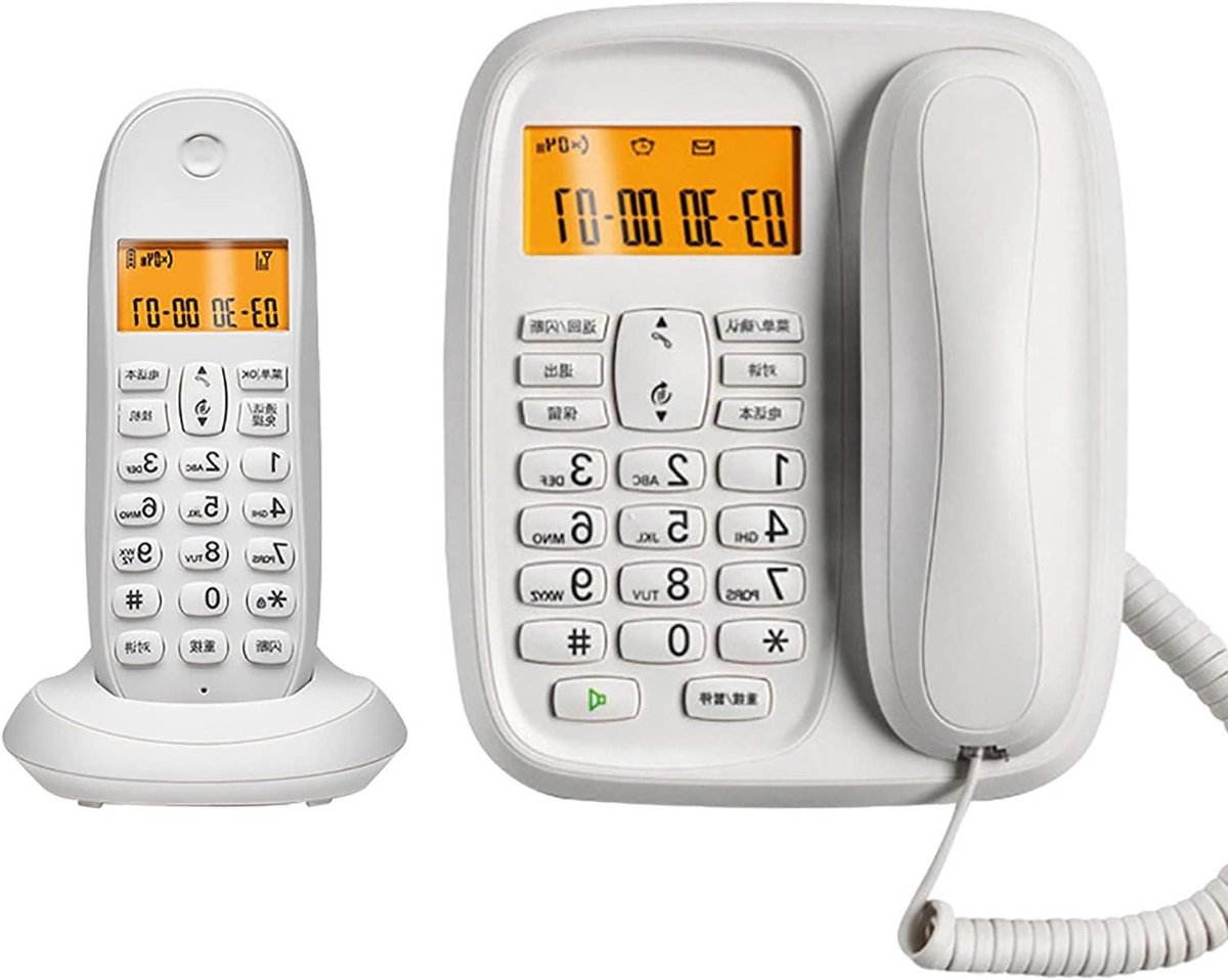 Vaste Telefoon Set - Thuisbureau Telefoon - Oproepen Blokkeren - Stralingsvrij Eco Mode Plus - 10 uur gesprekstijd - Wit