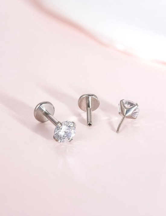 18G Titanium Tragus Piercing, 2 Stuks Medische Lip Piercing Labret — afbeelding 2