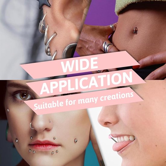 10 stuks piercingnaalden, katheter, piercing, naald met clip, wegwerp — afbeelding 5