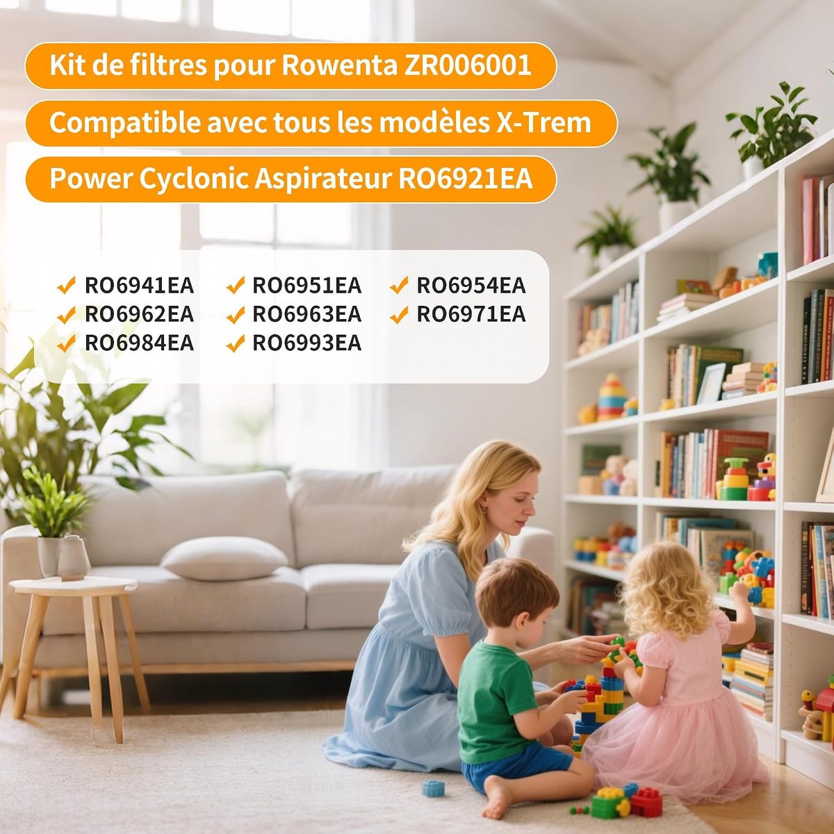 2-delige filterset stofzuigerfilter voor Rowenta Silence Force