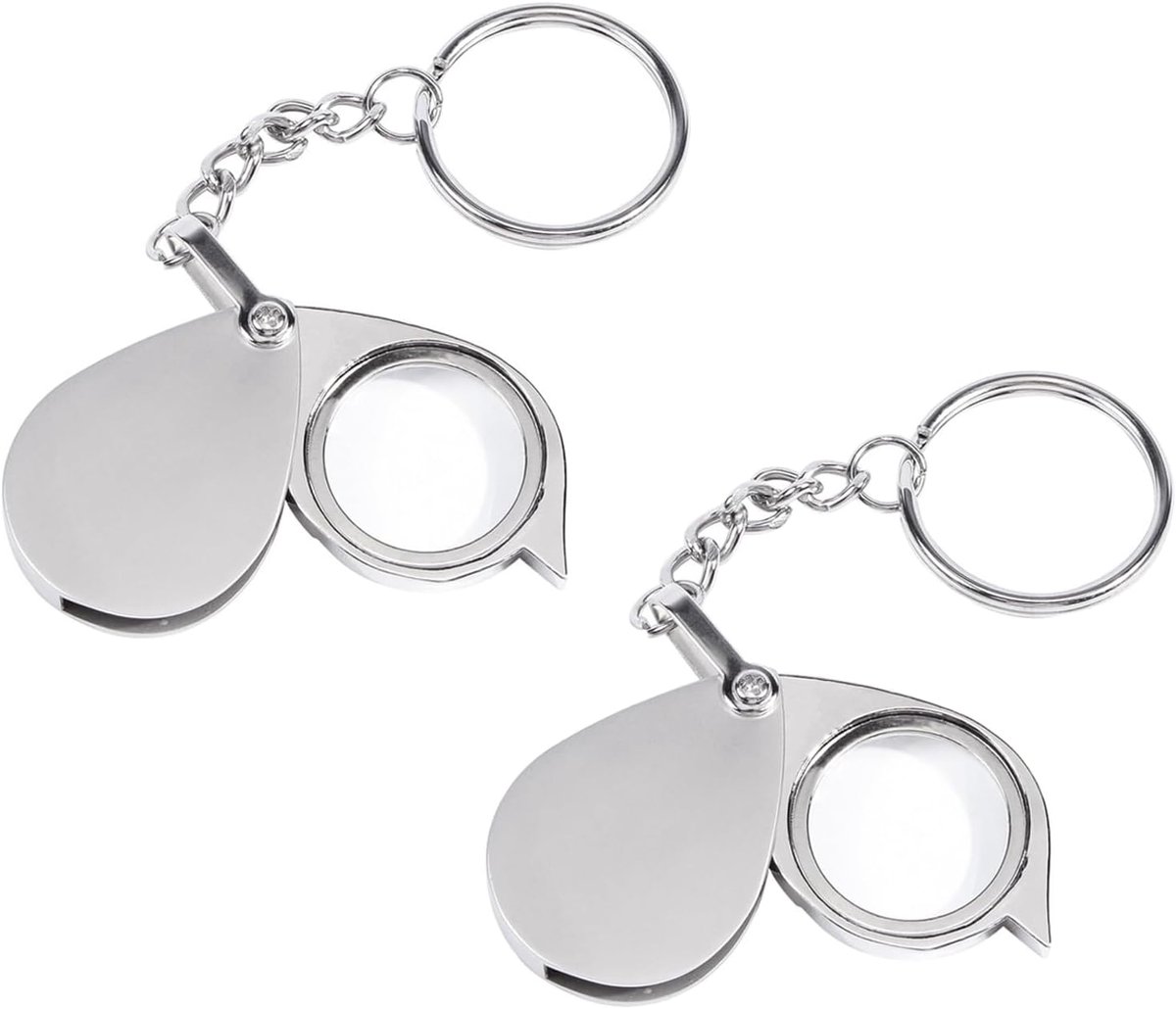 30 x vergrootglazenset, 2-delige set zakloep met sleutelring, opvouwbare leesloep voor munten, sieraden, horlogemakers en reizen