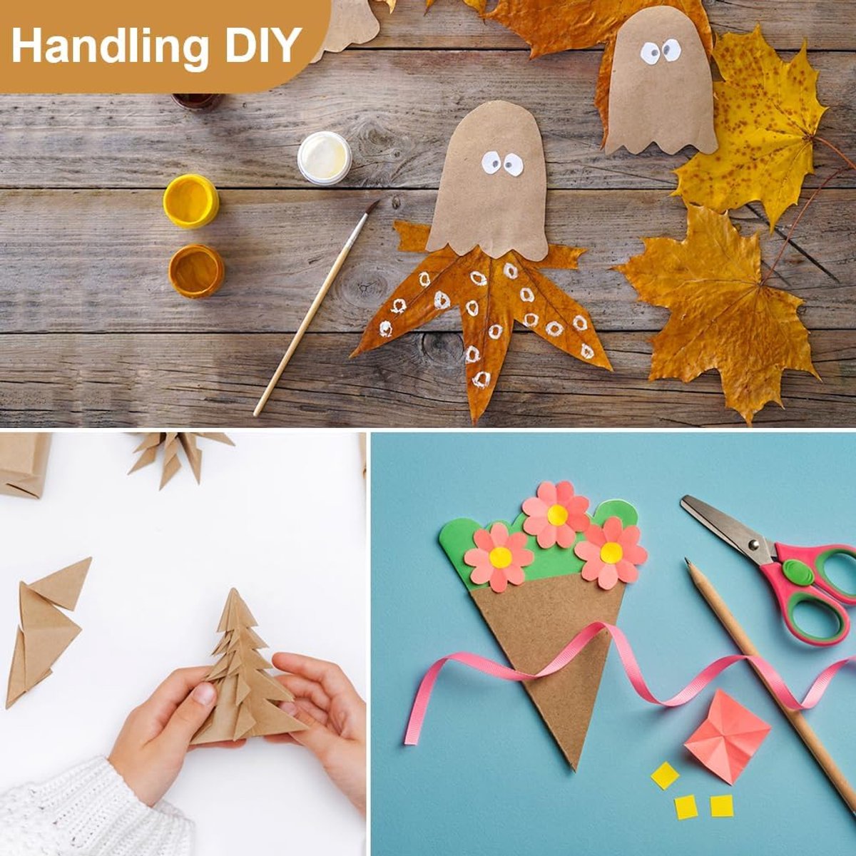 Ansichtkaart Papier Cardstock, 108 stuks A6 Kraft Bericht Papier, 250gsm 4x6 Postkaarten (Beide zijden blank), indexkaarten Set voor DIY, afdrukbare ansichtkaarten Set, Ronde Hoeken