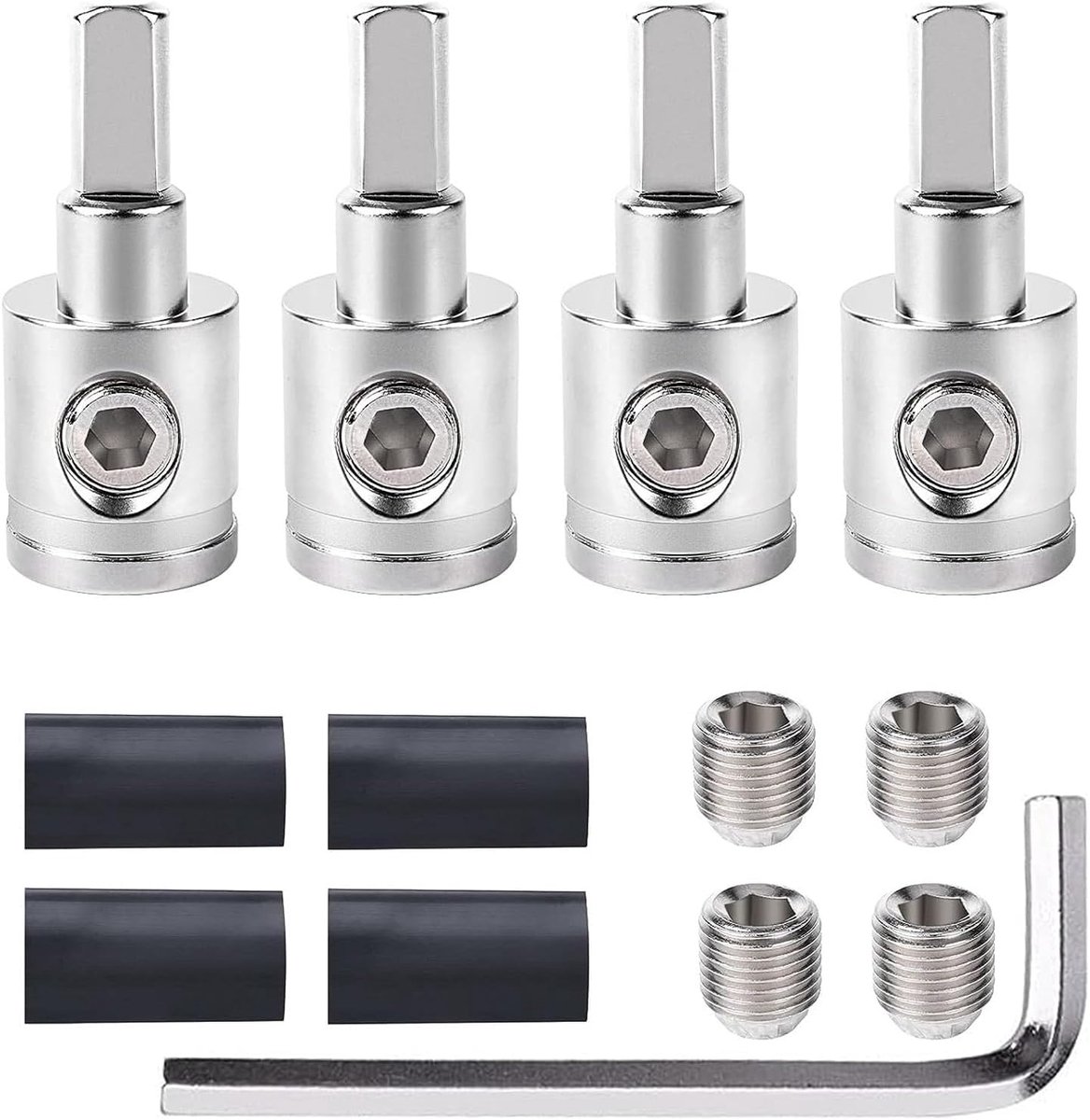 1/0 meter tot 4 meter draad verloopstuk,4 stuks car audio power/ground amp Input reducer adapter, messing met vernikkeld