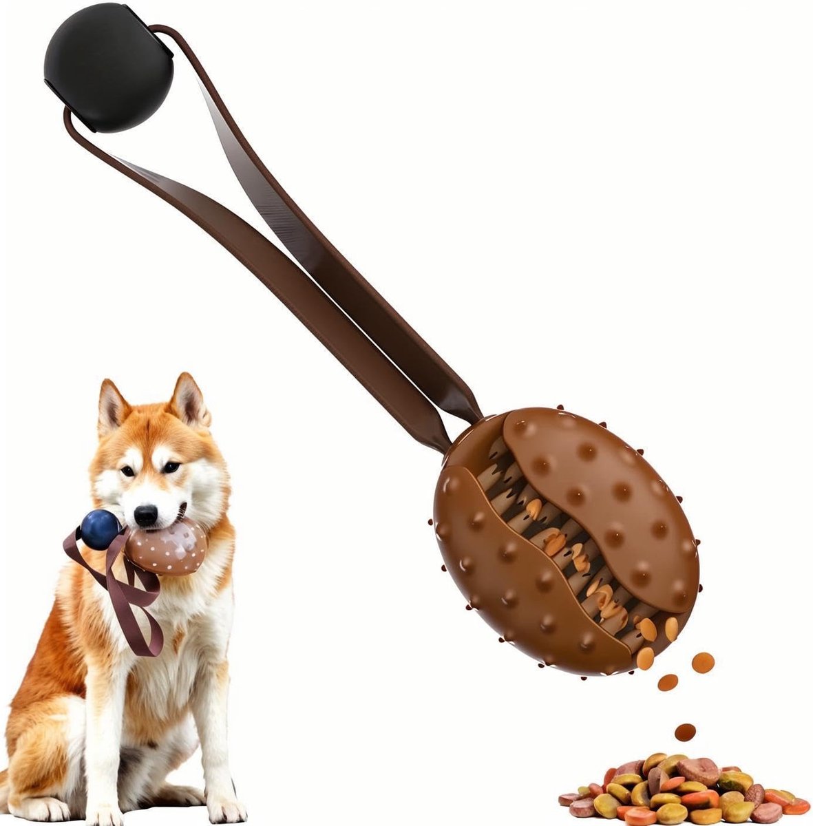 speelgoed hond traktatie bal voor honden intelligent speelgoed voederbal natuurlijk rubber snackbal activiteit voor grote, middelgrote en kleine honden