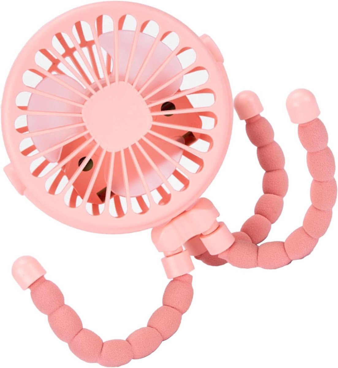 Flexibele Ventilator - Kinderwagen Ventilator - Baby Koel Houden - Statiefclip-on - 9.5 x 9.5 x 21 cm - Roze