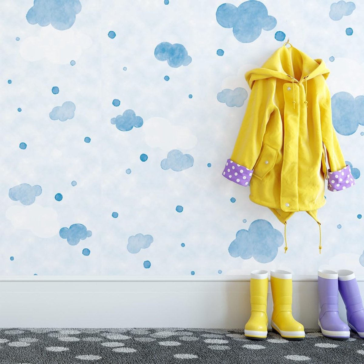 Muursticker voor kinderen wolken 40 x 250 cm - waterdicht - zelfklevend - decoratie voor slaapkamer - SnelShoppen