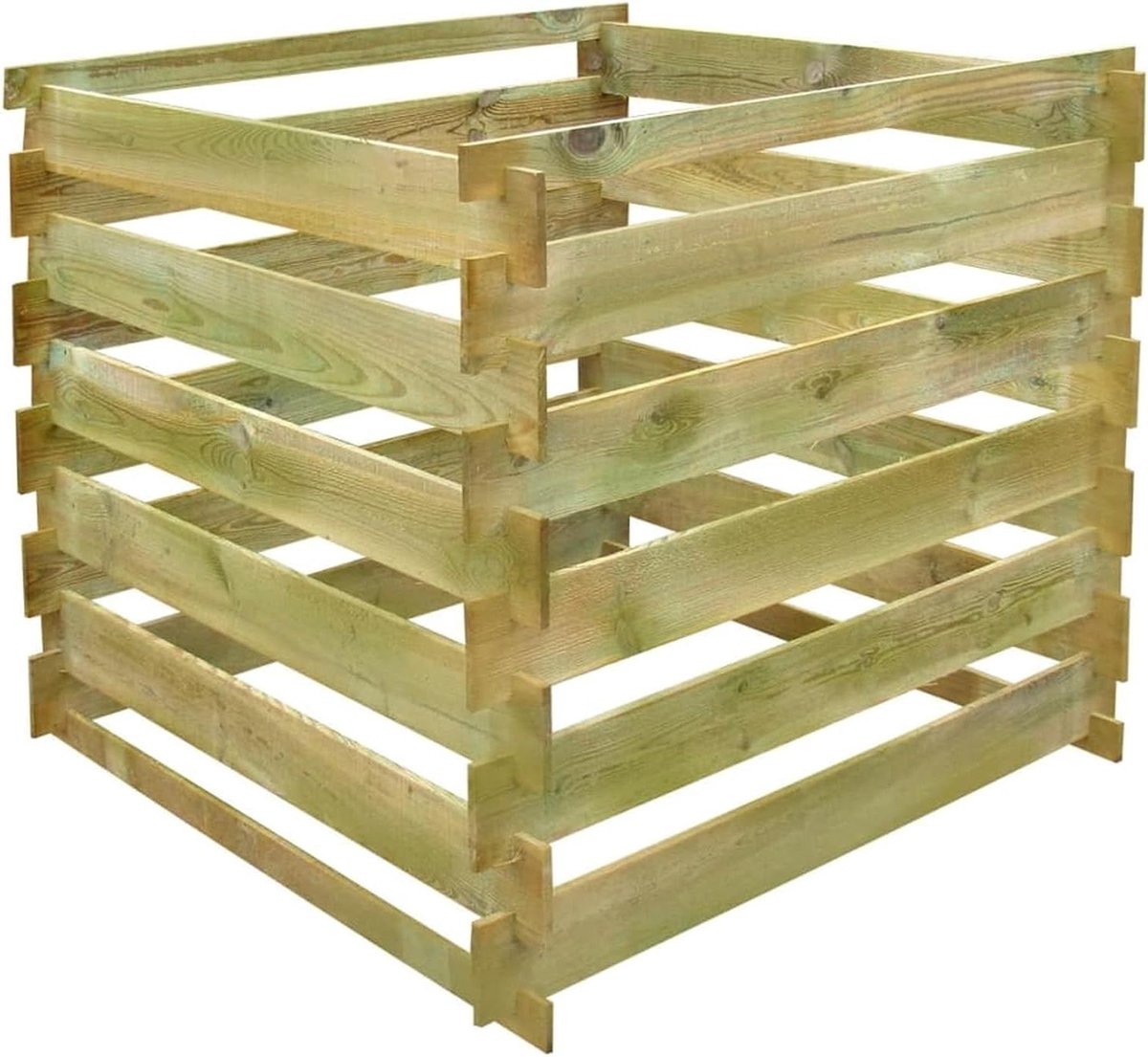 Houten Compostbak - Compostcontainer Tuin - Afval Verwerken - Goede Luchtcirculatie - 054 m³ - Groen