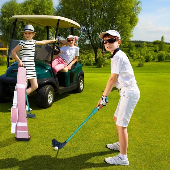 Kinder Golftas - Junior Golftas - Golf Leren - Lichtgewicht Ontwerp - 83 x 18 x 15 cm - Rozerood — afbeelding 3