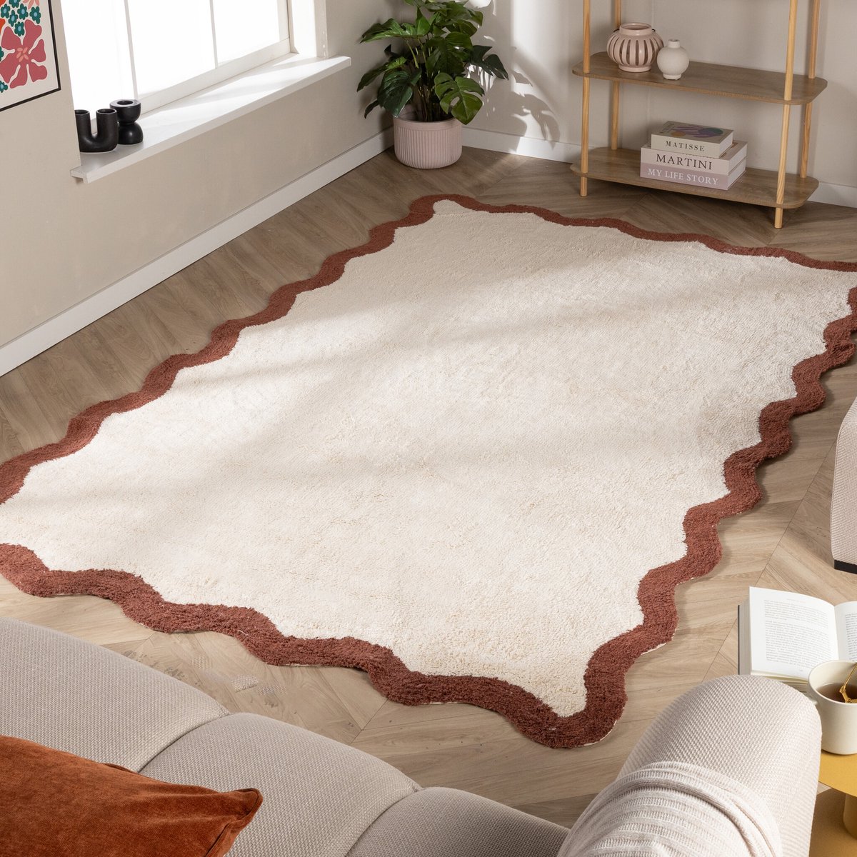 Fraai Wasbaar vloerkleed - Hazy Bruin/Creme - 230x330cm