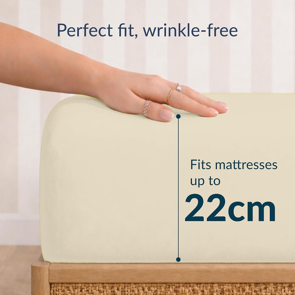 SnelShoppen - Fitted Sheet 140x190/200cm met 25 cm Hoes, Beige, Oeko-Tex Microvezel, Zacht en Ademend, Ideaal voor Elke Slaapkamer