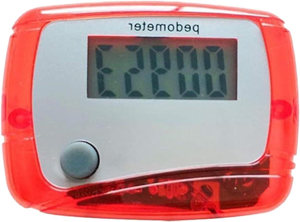 Digitale Stappenteller - Activiteitstracker - Wandelen en Lopen - Stappendoelen Instellen - 4.8 x 3.6 cm - Rood