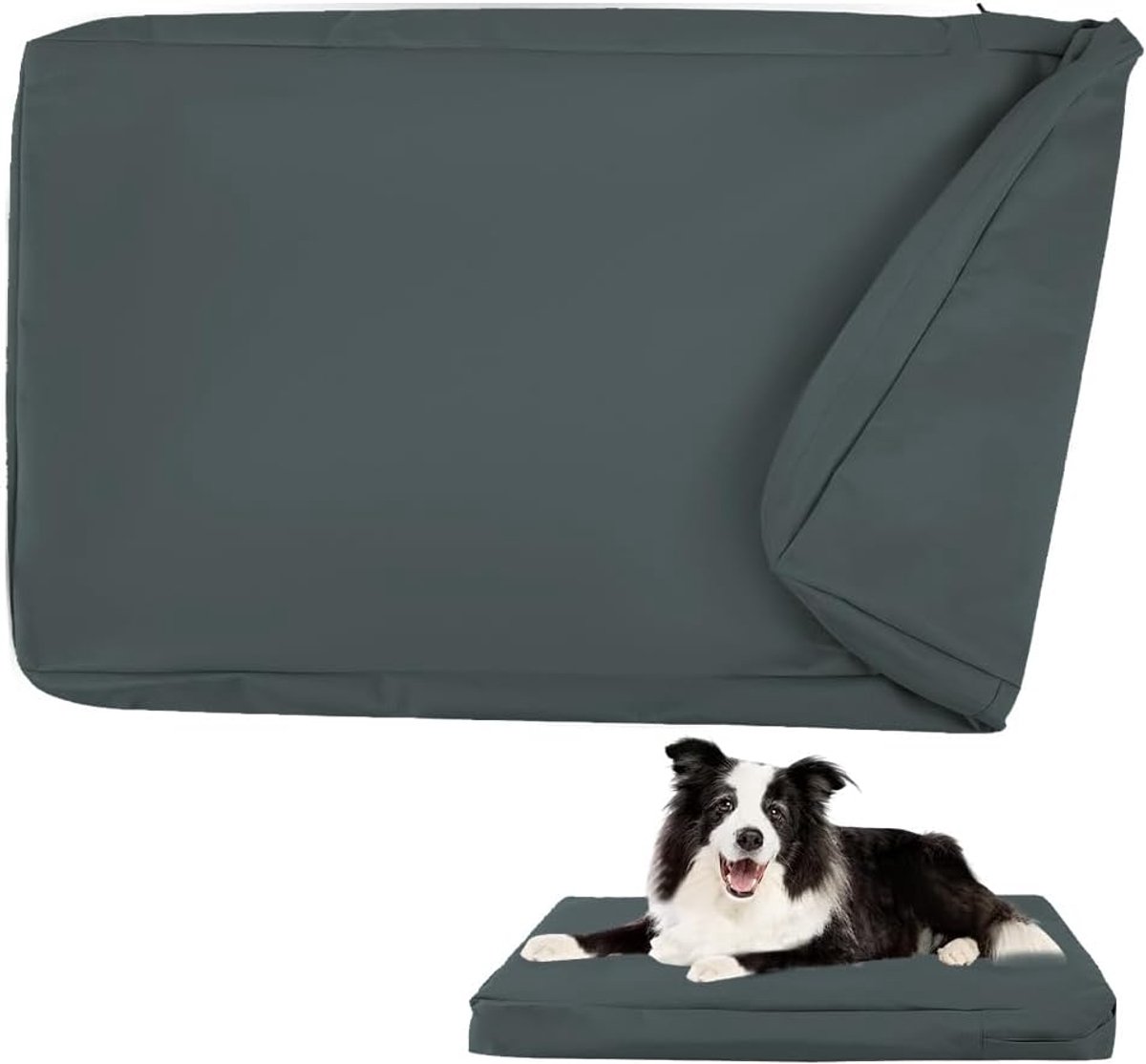 SnelShoppen - 100% Waterdichte Hondenbed Cover, Matrasbeschermer, Dieren Vervangend Beschermhoes, Wasbare Afneembare Matrasbeschermer (Donkergrijs, S(