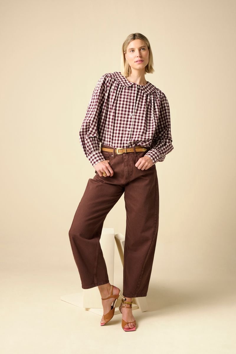 Sissy-Boy - Donkerrode vichy geruite blouse