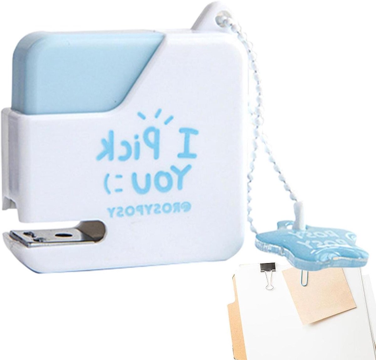Kleine Nietmachine - Compacte Nietmachine - Papier Ordenen - Lichtgewicht ABS Constructie - 4 cm - Blauw