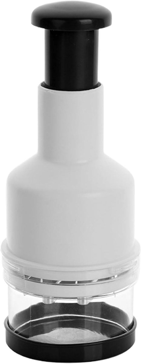 Groente Hakker - Knoflookpers Hakker - Keukenwerk Vereenvoudigen - Energiezuinig Zonder Elektriciteit - 500ml - Zwart Wit