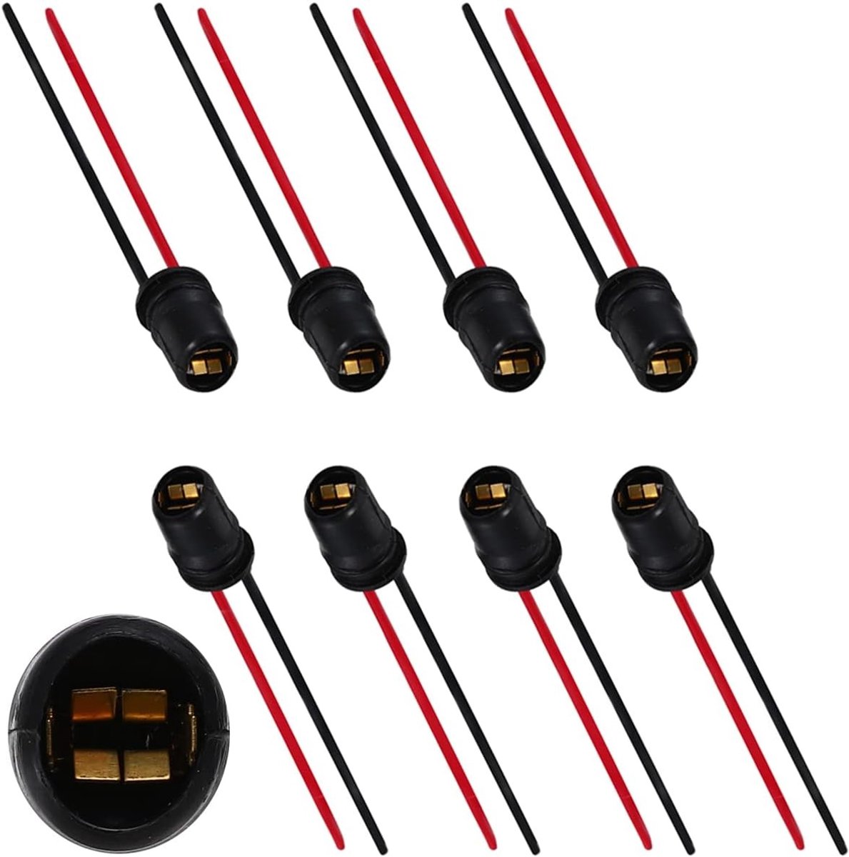 8 Stuks T10 LED Lampen Sockets Pre-Wired Harnas Connector Adapter voor Auto en Motorfiets