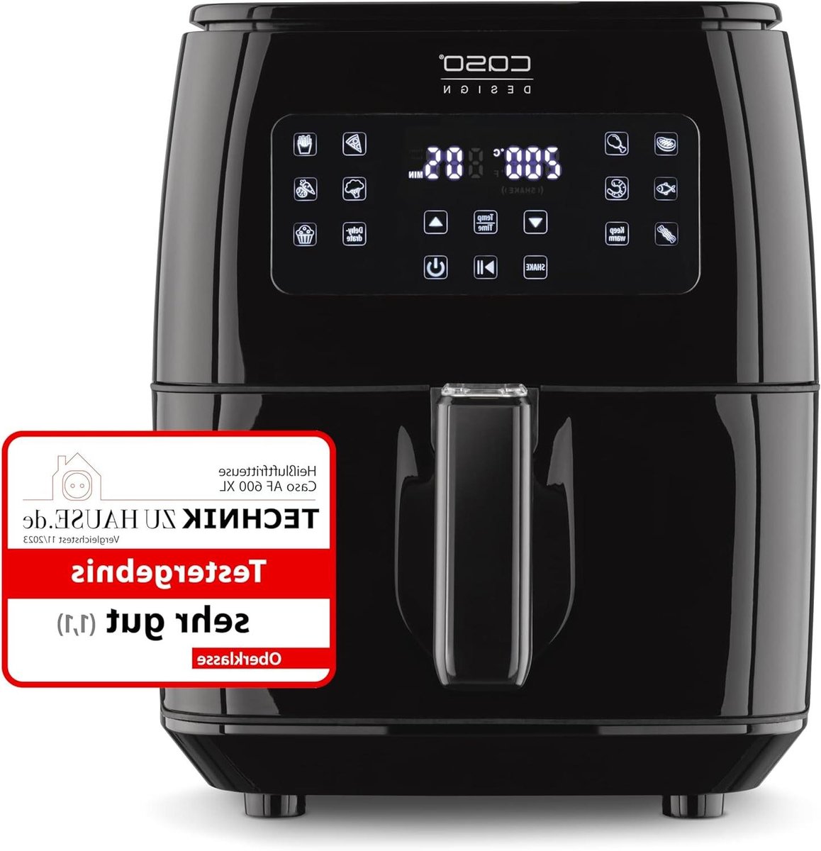Heteluchtfriteuse XL - Airfryer Frituurpan - Gezond Frituren - Extra Grote Mand - 6 Liter - Zwart