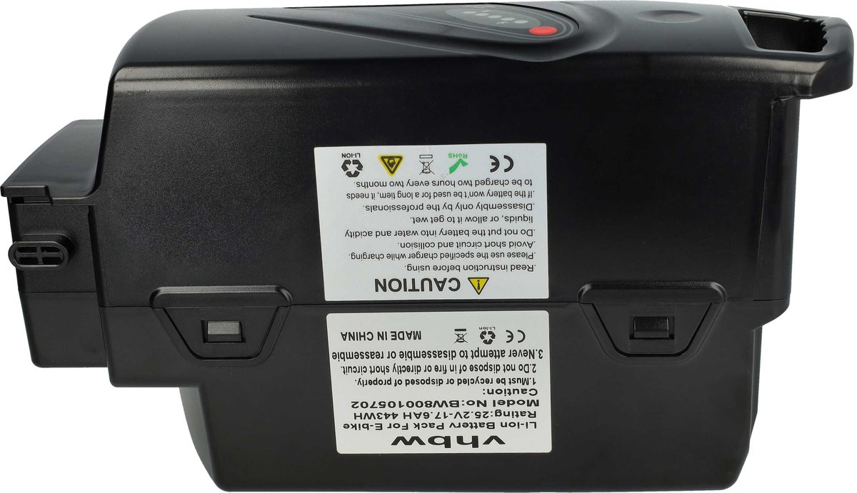 vhbw-accu compatibel met Panasonic Flyer C4 Premium, C5, C2, C4, C2 Premium, C10 HS, C11 HS, C12 HS e-bike (17,6 Ah, 25,2 V, Li-ion) - Zwart