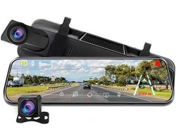 Dashboardcamera Spiegel - Dashcam Auto - Veiliger Rijden - 2K+1080P Resolutie - 10 inch Scherm - Zwart