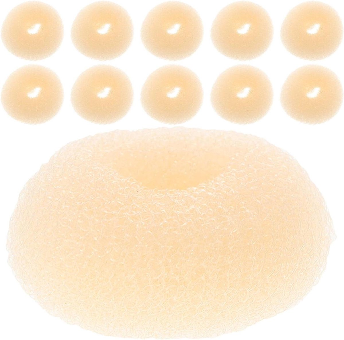 Haar Donut Bun Maker - Kroontjes Maker Knotjes - Snel Haar Stylen - Zachte Comfortabele Grip - 30 Stuks - Beige