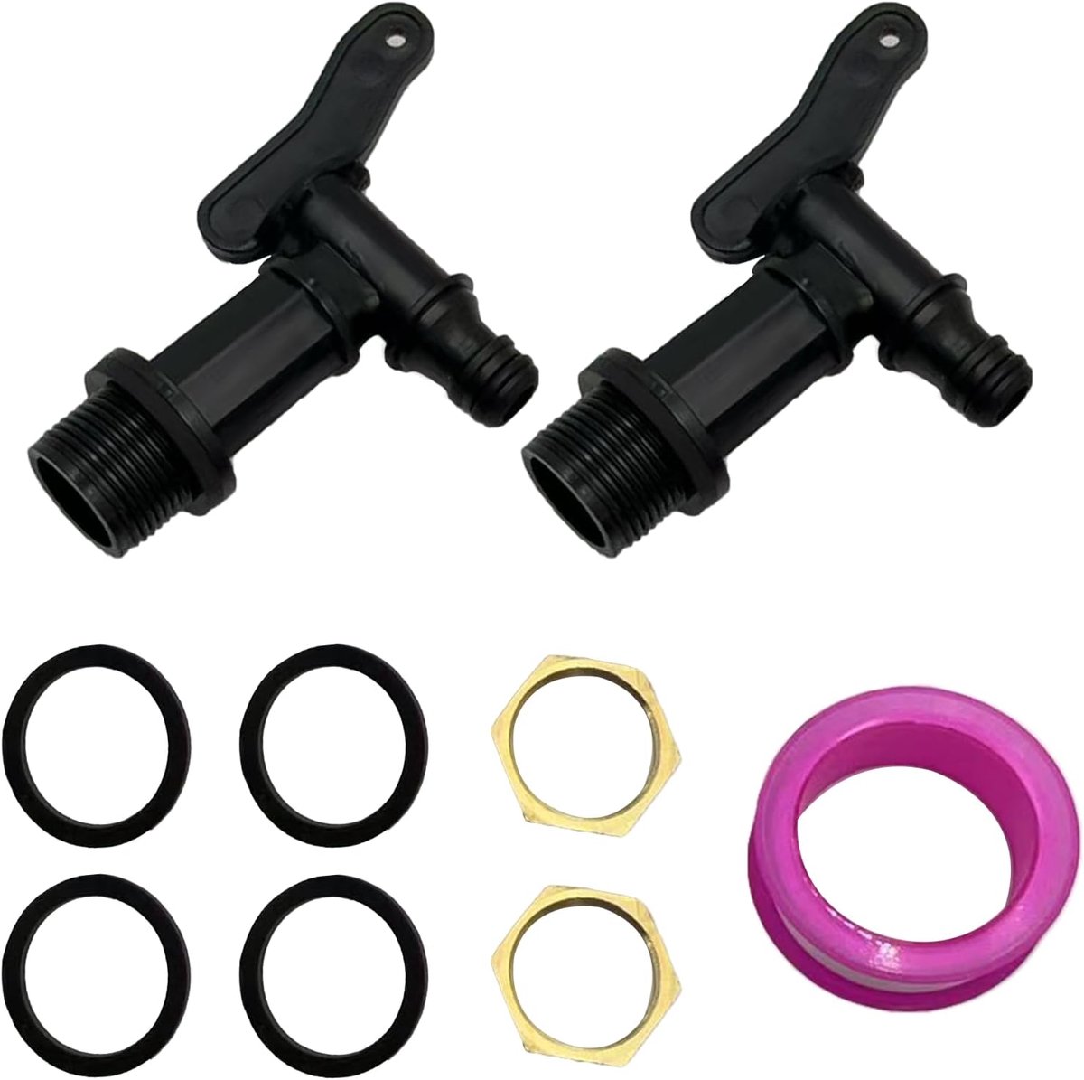 2 Stks 3/4 "Water Butt Tap Voor Huis Tuin Tap Snap-Fit Slangpijp Regen Barrel Draad Vervanging Water Tap Met Messing Moer