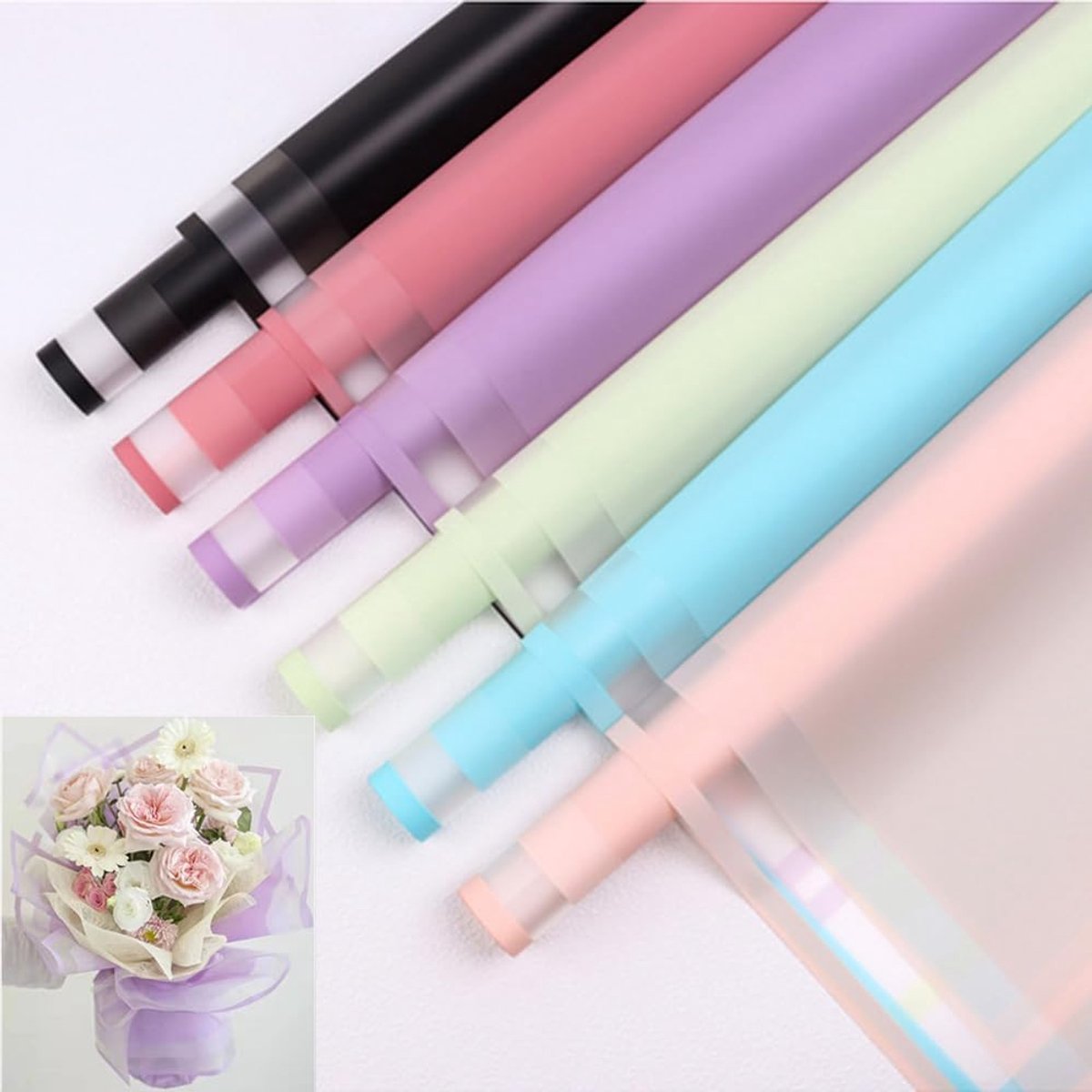 30 vellen /6 kleuren waterdicht bloemeninpakpapier, bloemist boeket