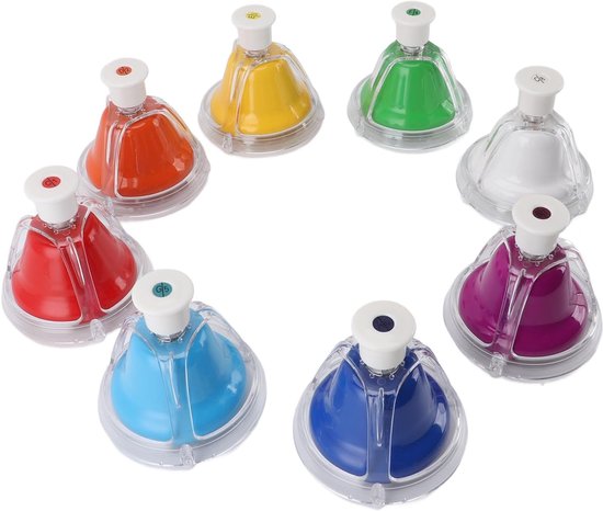 Metalen Bureaubellen Set - Handbellen Muziekset - Muziek Educatie - 8 Verschillende Tonen - 39 x 20 x 10 cm — afbeelding 5