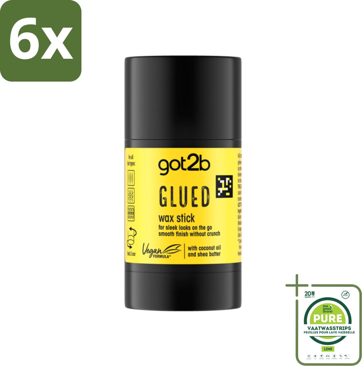 Got2B - Wax Stick - Glued - 50 g - Voordeelverpakking - 6 stuks - Haartype - Strak haar