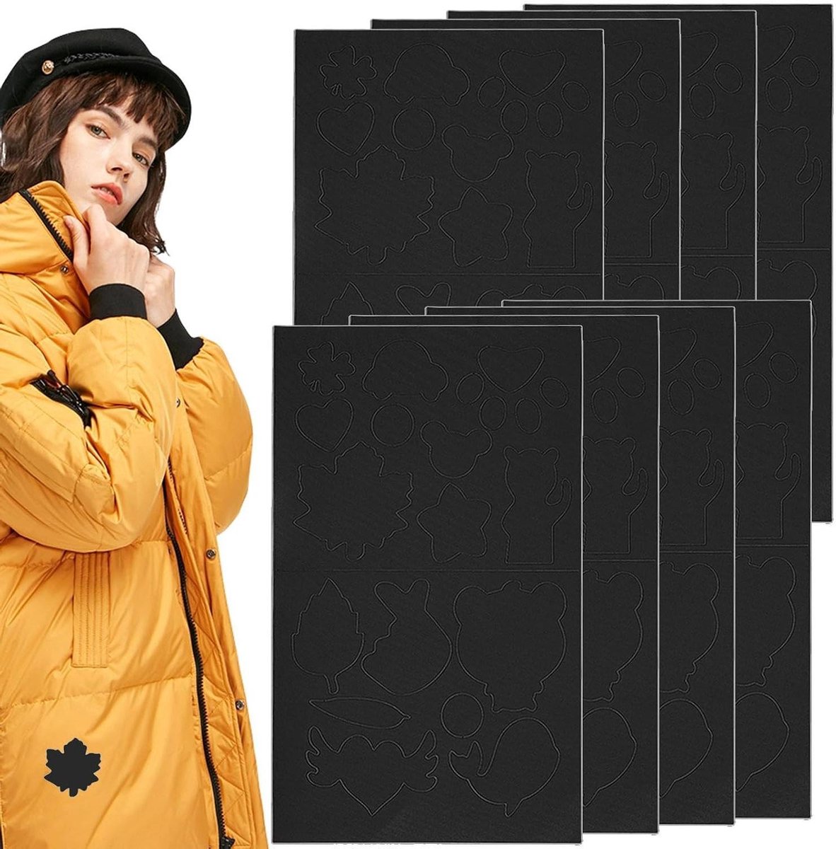 Reparatiepatches - Nylon Patches - Kleding Repareren - Zelfklevend Waterdicht - 10 Vel - Zwart