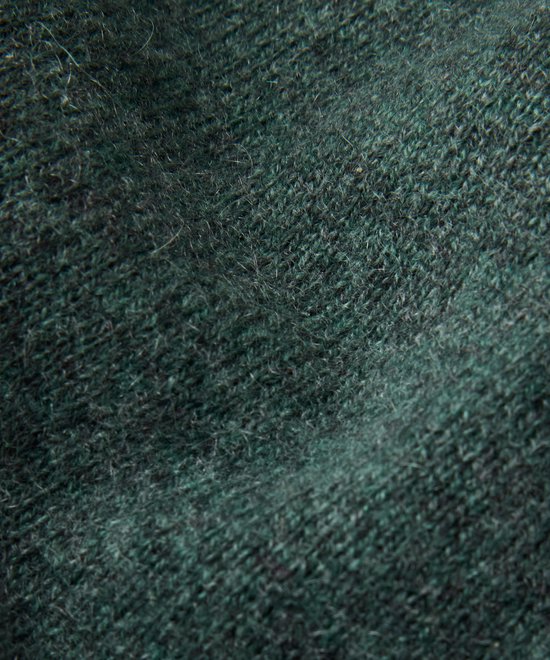 FALKE Luxury Classic Halfzip hoge kwaliteit elegant kasjmier trui heren groen - maat M