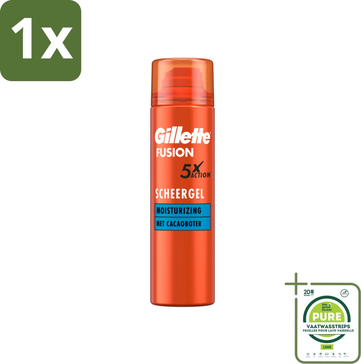 1 x Gillette Fusion5 ProGlide - Scheergel - Hydraterend - Met Cacaoboter - 200 ml - Scheergel - Hydraterende Scheergel - Scheergel Met Cacaoboter - Gillette Fusion5 - Gevoelige Huid
