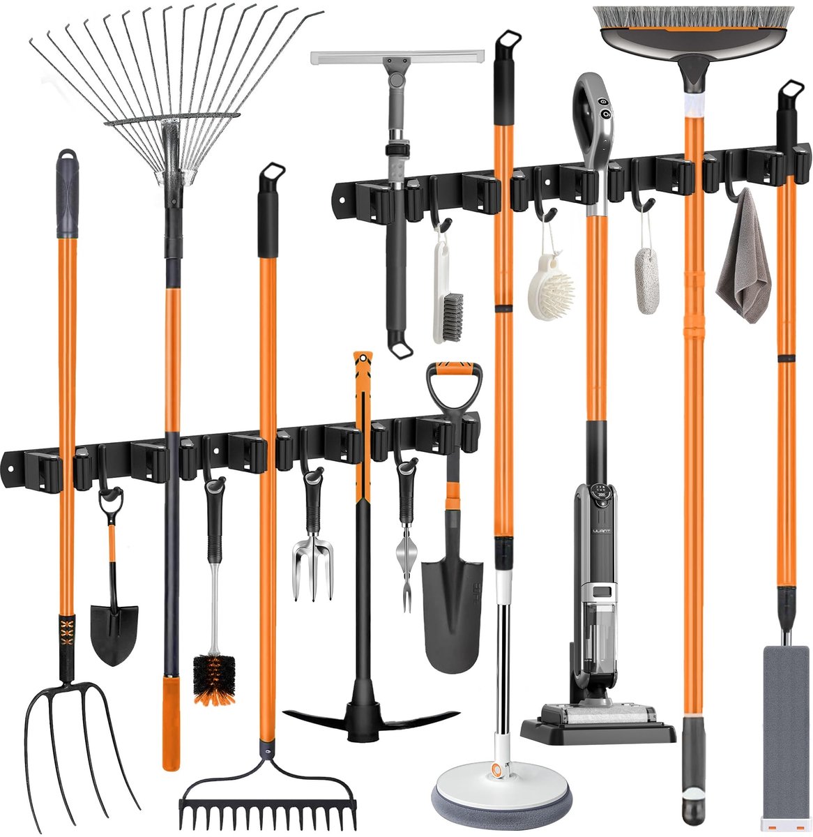 Omgoods - 2 Stuks Broomhouder - Zelfklevende Wandoplossing voor Tuingereedschap