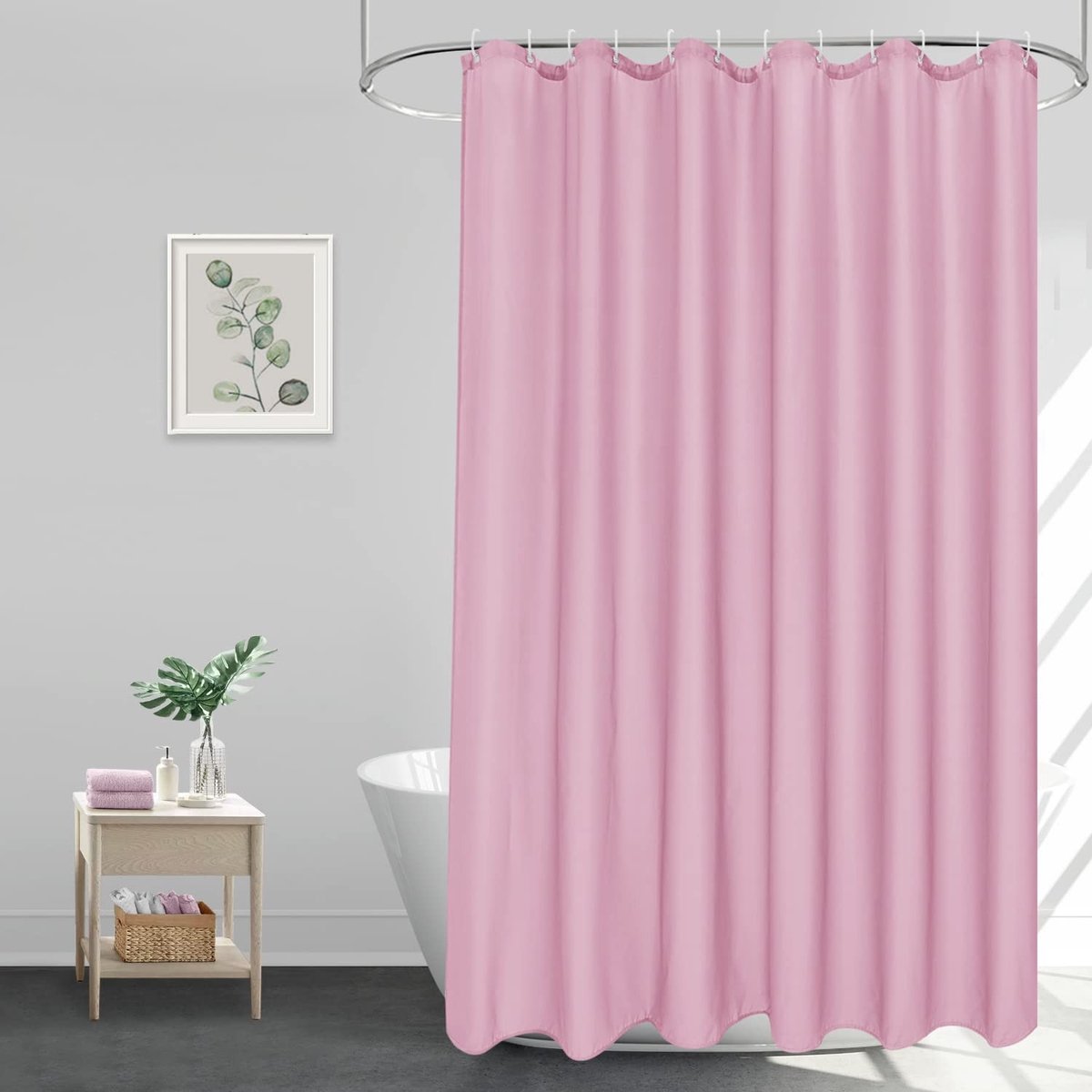 Omgoods - Roze Douchgordijn 180 x 180 cm Waterdicht en Sneldrogend