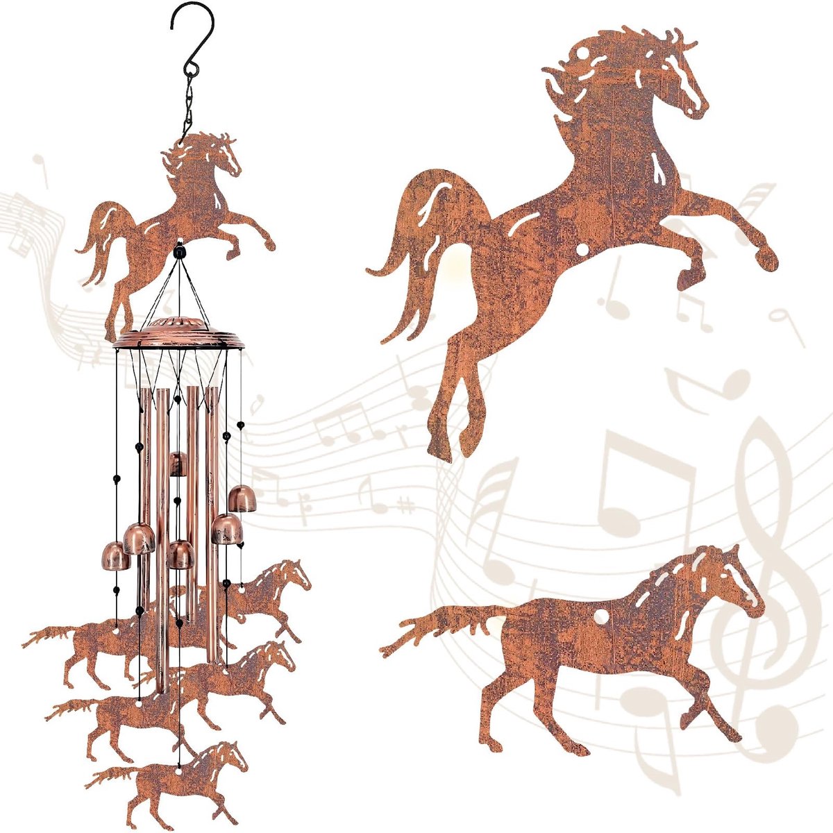Omgoods - Windgong met Paardenhanger - Herinneringsgeschenk voor Buiten