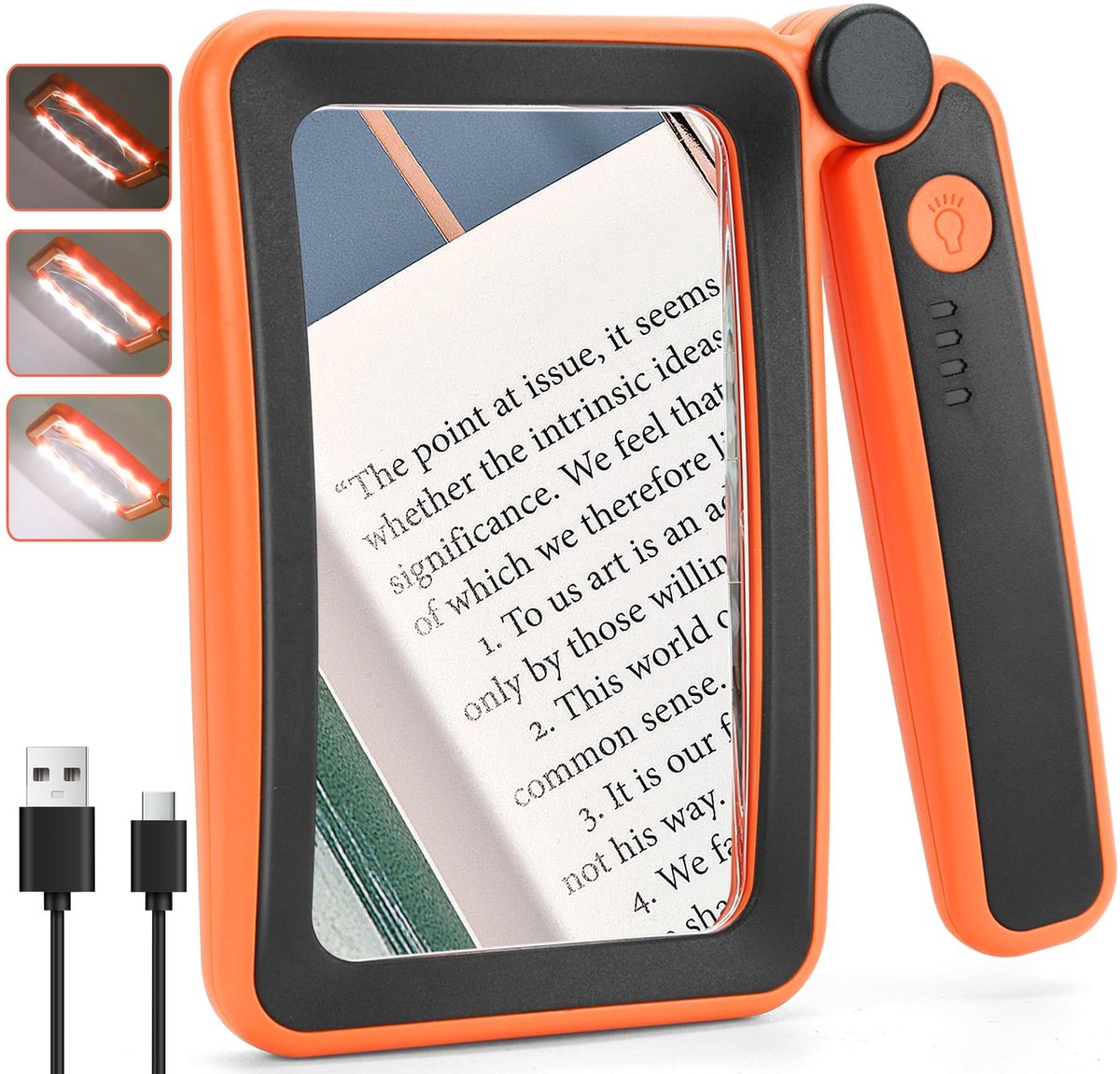 Omgoods - Oplaadbare Hand Vergrootglas met Licht - 5x Vergroting voor Lezen