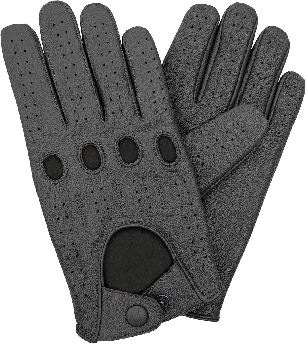 Handschoenen voor heren, zachte, geperforeerde rijhandschoenen met ademende vingergaten, ideaal voor outdoor en reizen