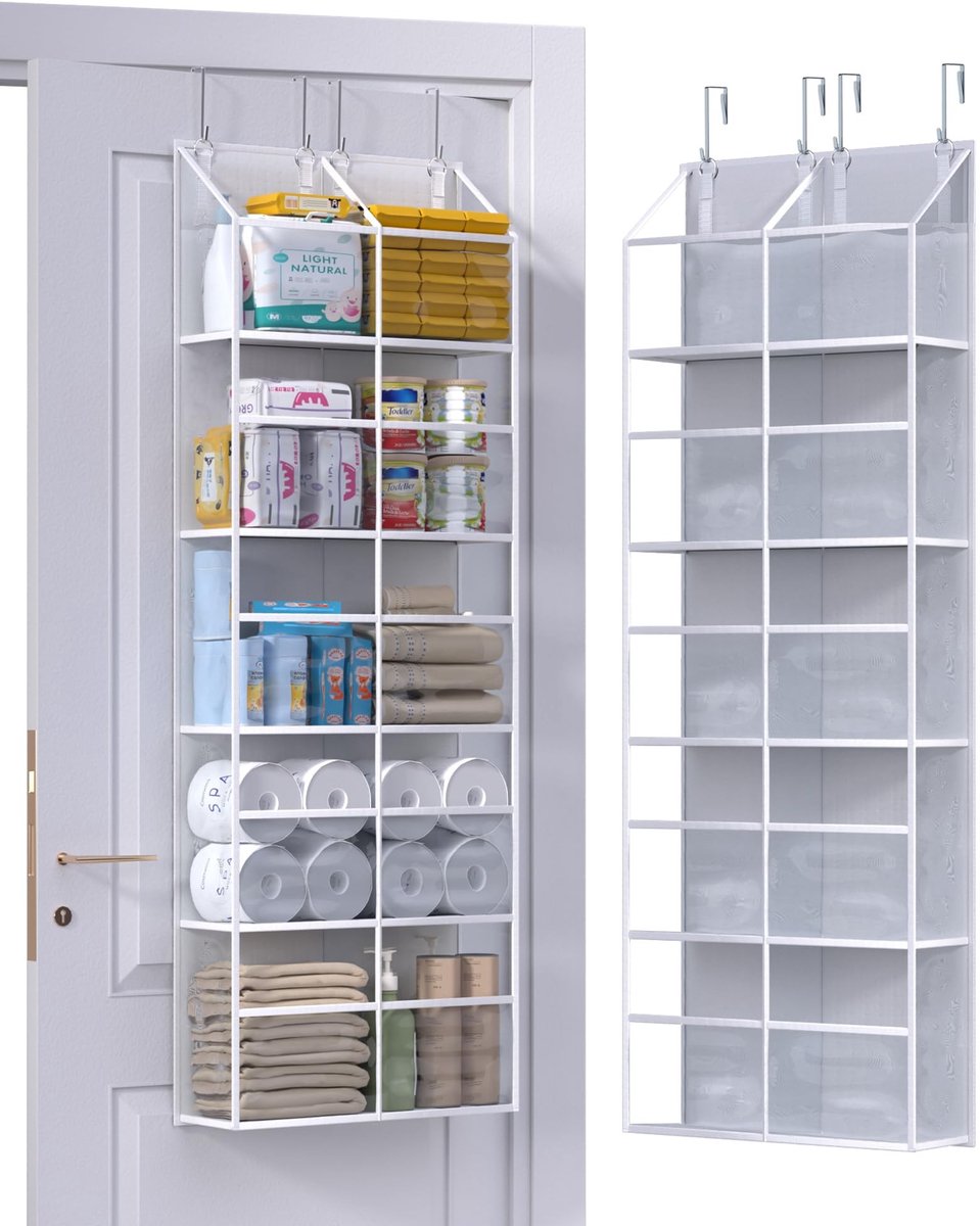 Omgoods - Over-the-Door Hanging Storage Cabinet Organizer - 5 Compartimenten, Duidelijk Plastic