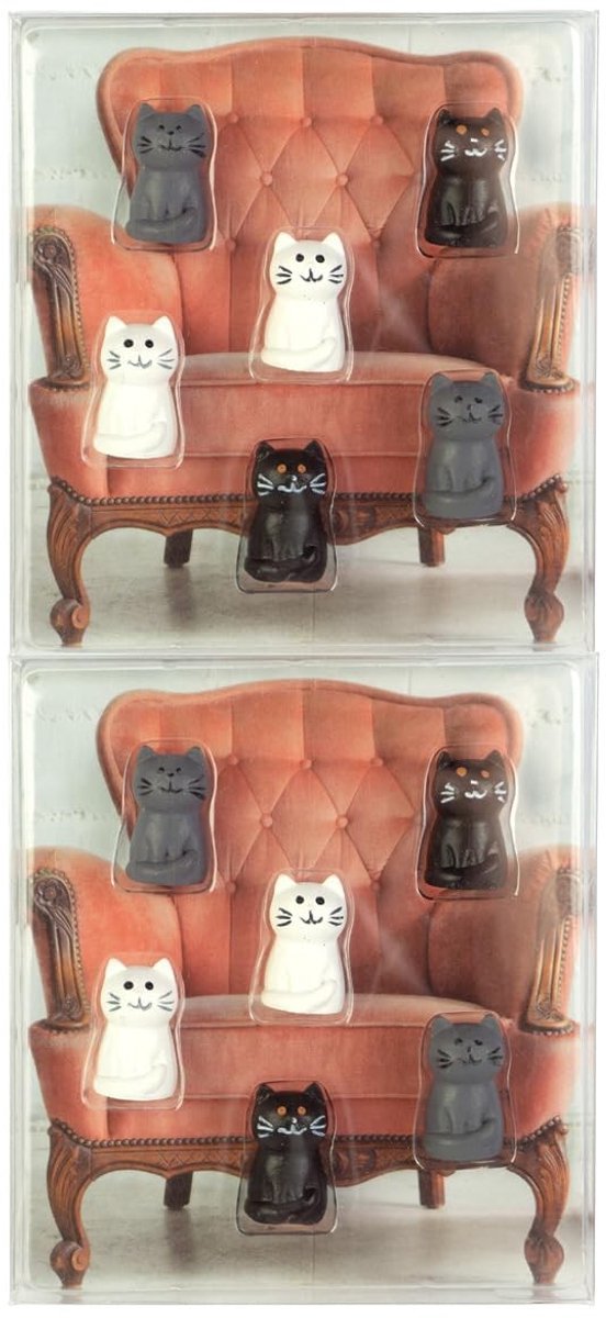 Omgoods - Set van 12 Kat Magneten - Decoratieve Kleurrijke Koelkast Magneten