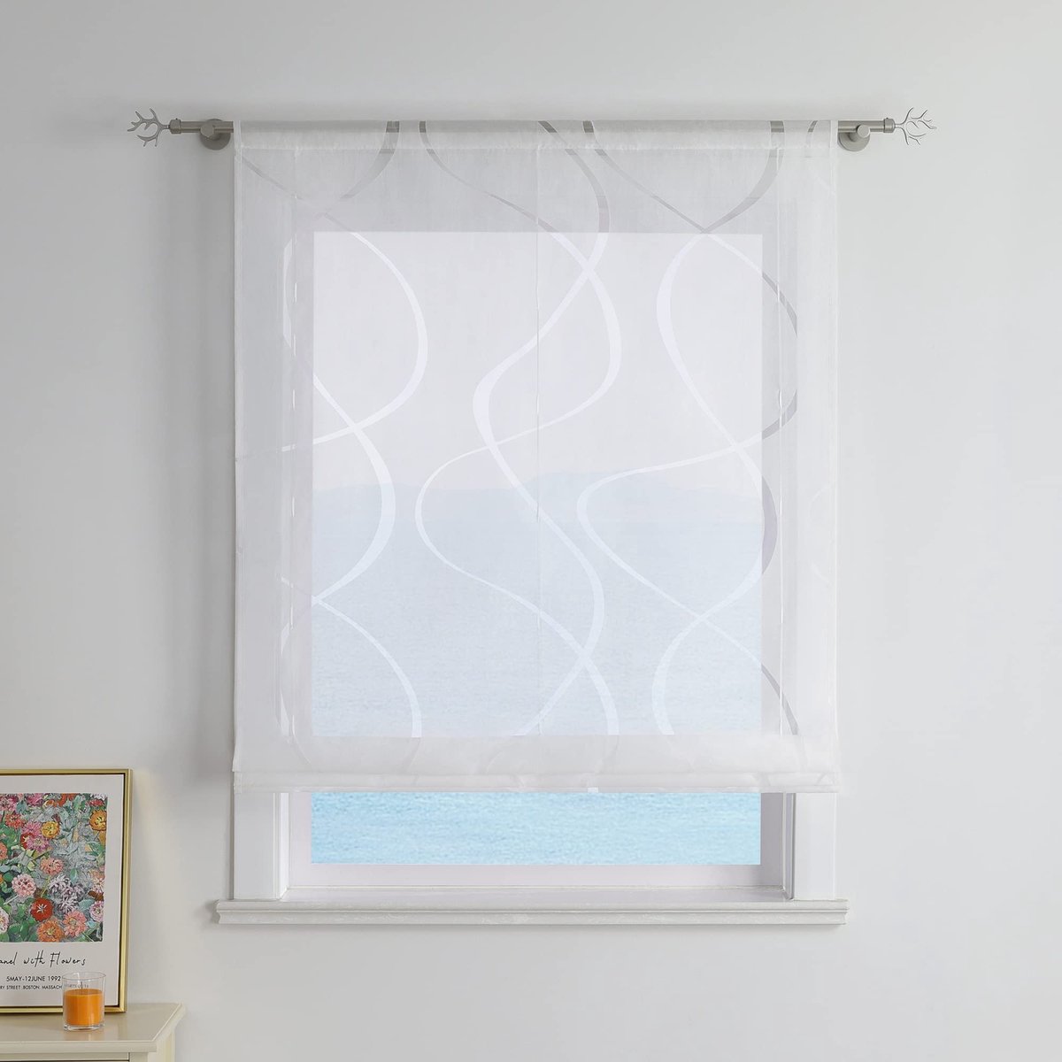 Omgoods - Roman Blind met Trekoord - 80x155 cm Wit