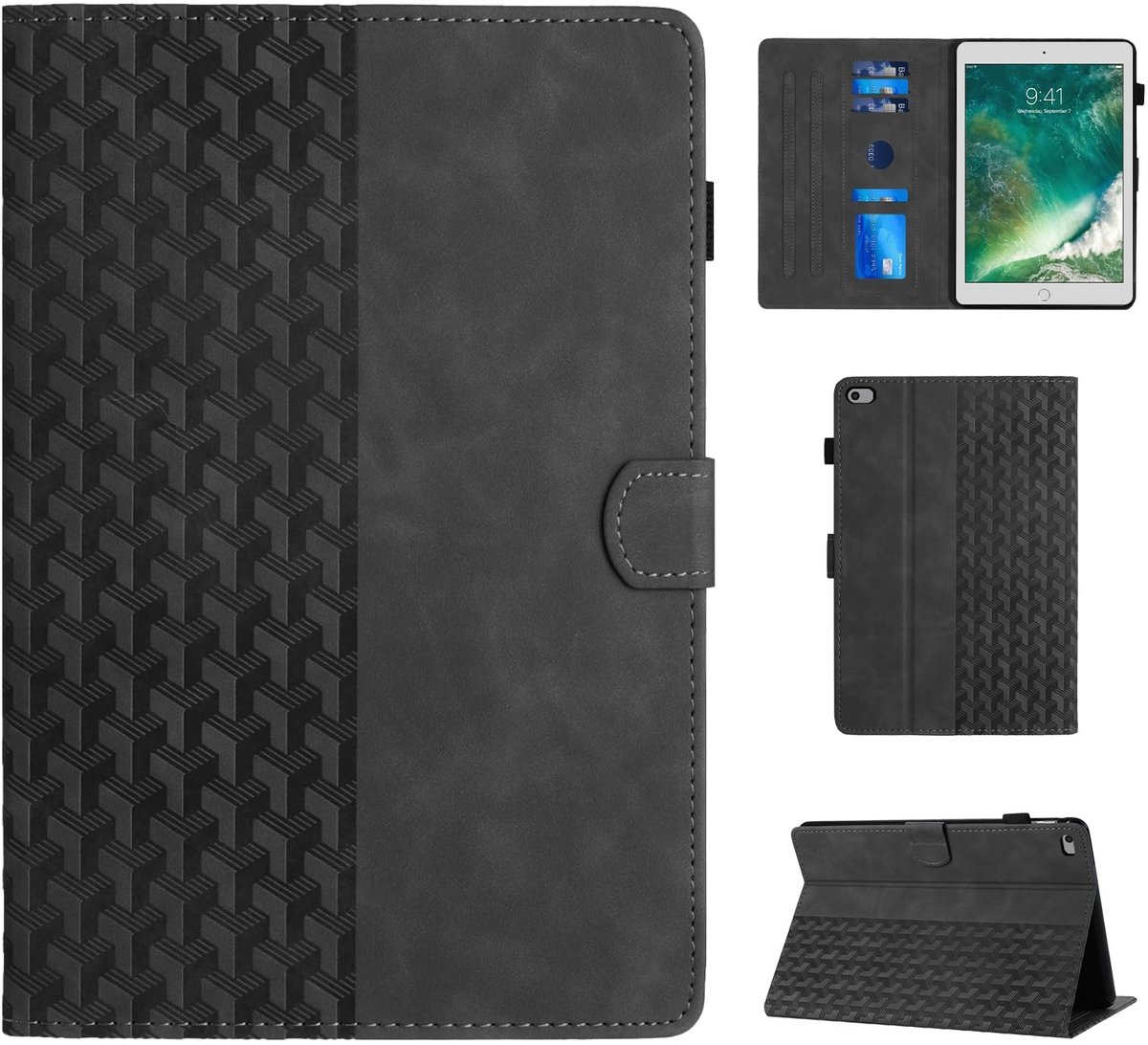 Omgoods - iPad 9.7 inch 6th/5th Gen Hoes - Multi-Angle Folio Case met Auto Sleep/Wake Functie
