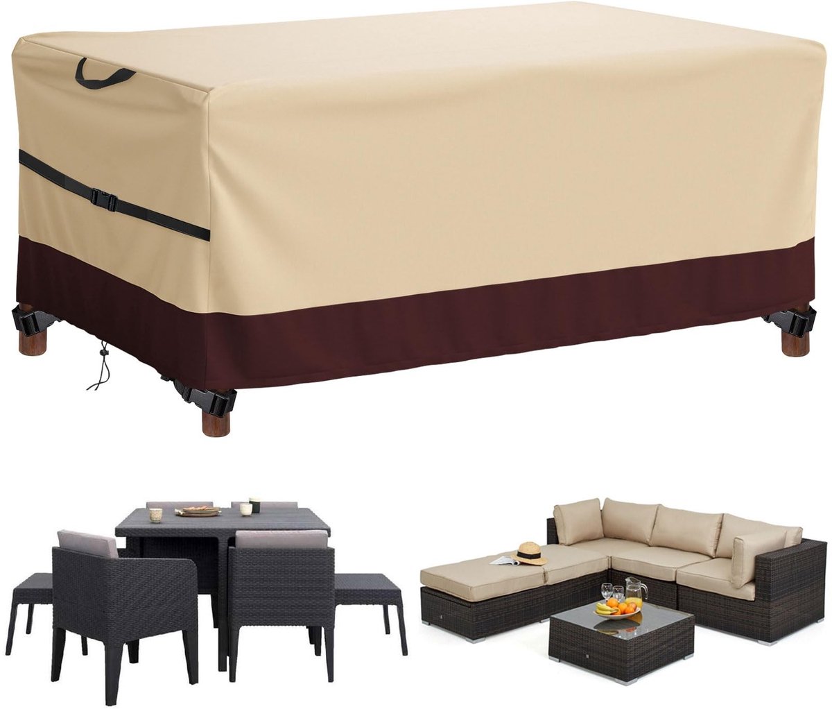 Omgoods - Waterdichte Beschermhoes voor Tuinmeubelen 213 x 132 x 75 cm