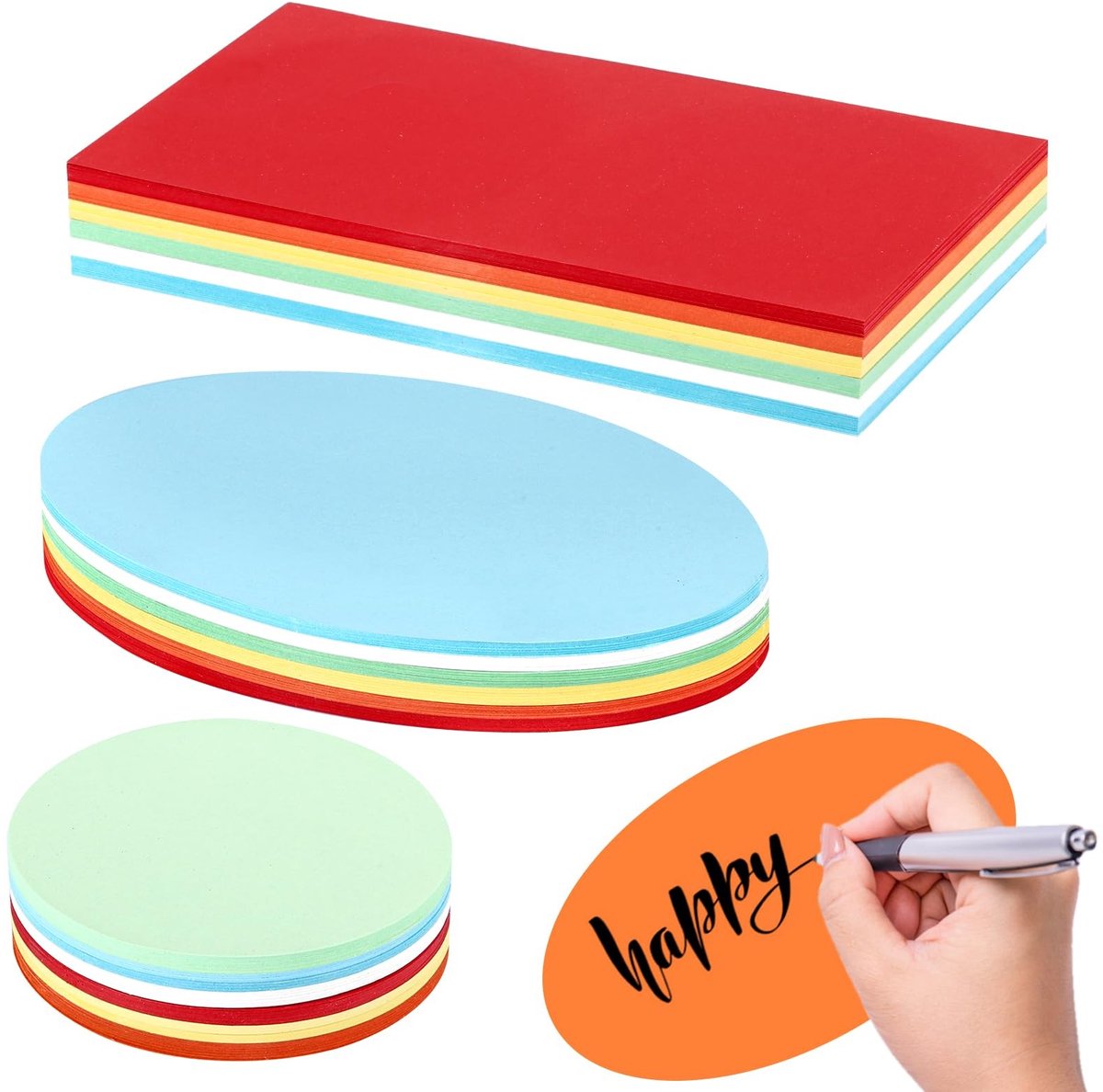 Omgoods - 540 Stuks Moderatiekaarten Set - Kleurrijke Indexkaarten voor Creatieve Projecten