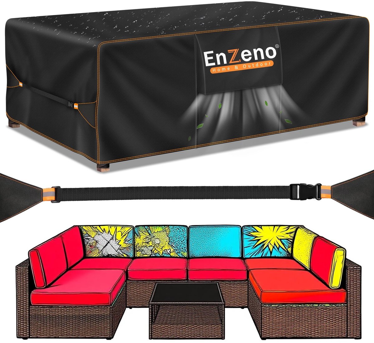 Omgoods - Grote Waterdichte Tuinmeubelhoes met Ventilatie 300 x 250 cm