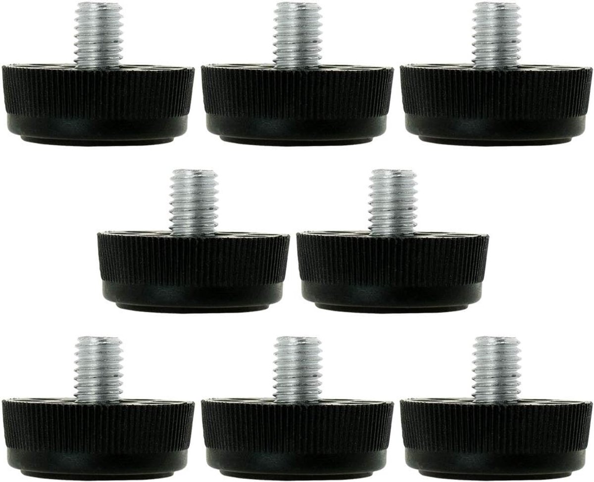 sourcing map 8 stuks stelvoet nivelleringsvoeten M8 x 10 x 30 mm verstelbare leveler bescherming voor stoelpoot