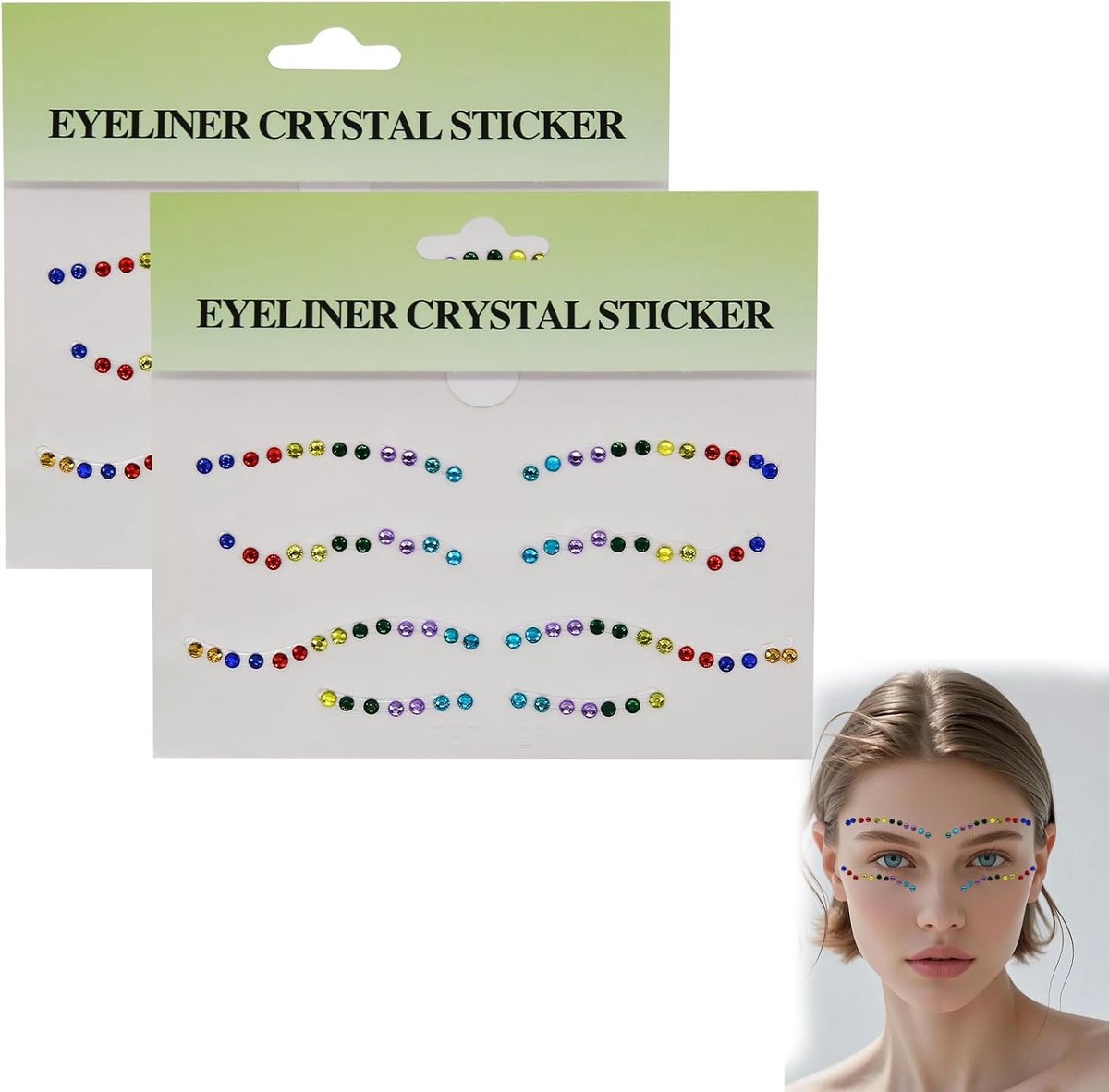 2 vellen regenboog gezichtssteentjes voor Pride-make-up, glitter lichaamssteentjes stickers, zelfklevende strass-steentjes voor het gezicht, kleurrijke Pride-accessoires voor festival, feest of