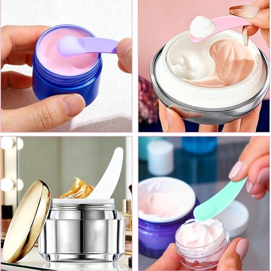 Spatels, kleine spatels voor gezichtsmaskers, herbruikbare kunststof spatel, spatel voor make-up crèmes, geschikt voor reinigingsgel, gezichtsmaskers, gezichtscrèmes en — afbeelding 3